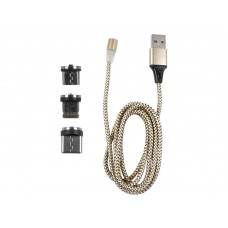 Laidas USB - USB C / USB micro / iPhone 8pin (lightning) 1m magnetinis